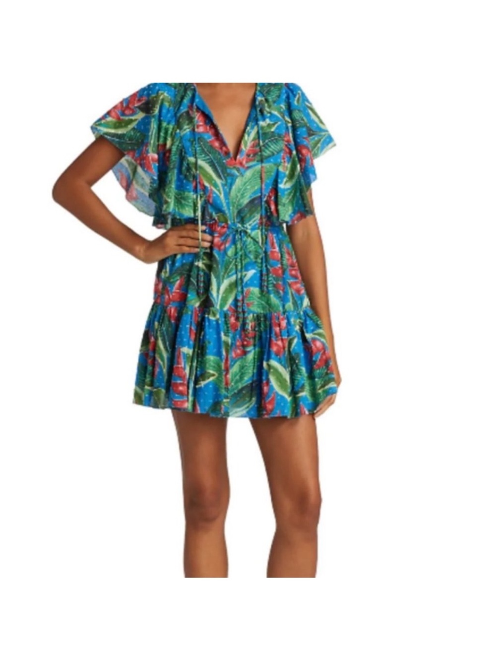 FARM RIO DREAM GARDEN FLORAL MINI DRESS SIZE SMALL